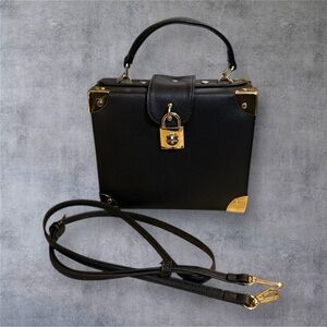 Madison West Box-Shaped Handbag w/Top Handle & Shoulder/Crossbody Strap.